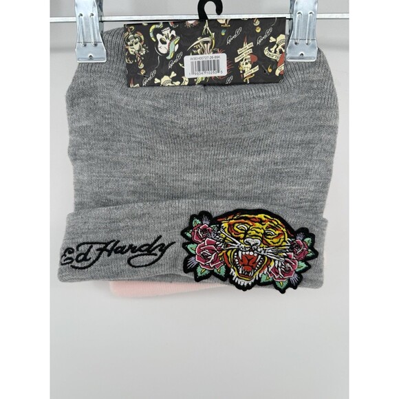 Ed Hardy Beanie 2pack Pink/Gray - Picture 1 of 2